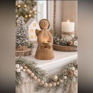 Vintage Terracotta Angel Sculpture. Candle Holder | Rustic | Primitive | Pottery